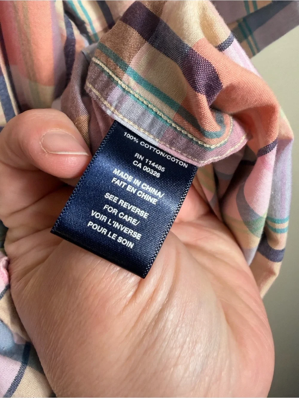 Lincs DC&Co Pastel Plaid Short Sleeve Button Up Shirt XL